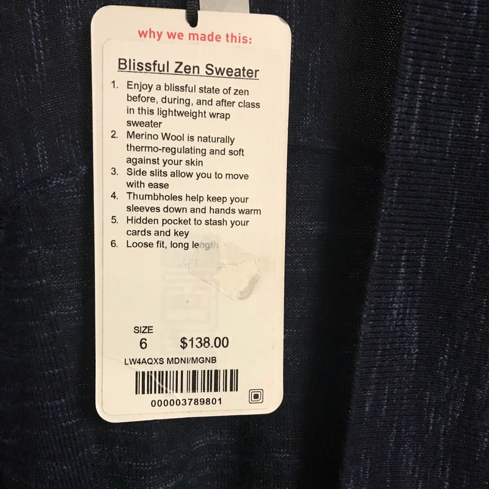 Lululemon Blissful Zen Sweater